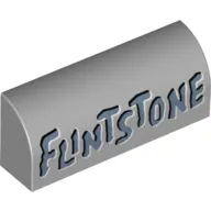 Brick Curved 1 x 4 x 1 1/3 No Studs with 'FLINTSTONE' Print