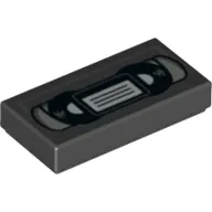 Tile 1 x 2 with Video Tape print