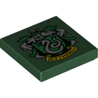Tile 2 x 2 with Slytherin Crest print