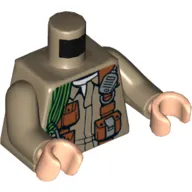 Torso Shirt, Pockets, Utility Belt/Strap, Climbing Rope, Walkie Talkie Print, Dark Tan Arms, Light Nougat Hands