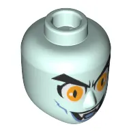Minidoll Head Male with Yellow Eyes, Open Mouth, Tooth, Fangs (Vampire), Blue Cheeklines