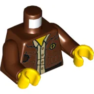 Torso Reddish Brown Jacket, Pockets, Dark Tan Shirt Print, Reddish Brown Arms, Yellow Hands