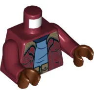 Torso Jacket with Fur, Medium Blue Shirt with Dark Blue Collar, Utility Belt Print, Dark Red Arms, Reddish Brown Hands