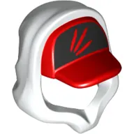 Hood over Cap Red, Black Front with Claw-like Scratches Print