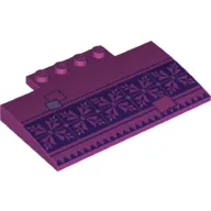 Brick Curved 5 x 8 x 2/3 with Dark Purple Carpet/Tapestry Snowflakes print