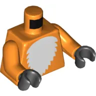 Torso White Fur Print, Orange Arms, Black Hands