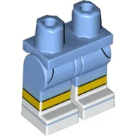Hips with Medium Blue Legs and White Boots Pattern with Black Pockets, Yellow Knees and Medium Blue Stripe on Feet Print