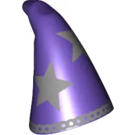 Hat Cone Drooping with Silver Stars Print