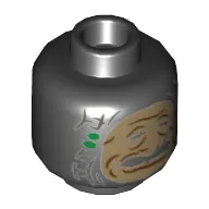 Minifig Head Shrunken Head, Rumpled Face