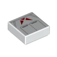 Tile 1 x 1 with Light Bluish Grey, Red Triangles print