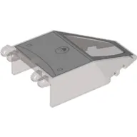 Windscreen 7 x 4 x 1 2/3 with Hinges with Light Bluish Grey, White Cockpit print