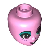 Minidoll Head Dark Turquoise Eye shadow, Purple Eyes, Purple Freckles