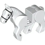 Animal, Horse, Movable Legs with Black Eyes, White Pupils and Single Buckle Black Bridle Print