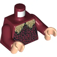 Torso Black Cracks, Tan Fur Print, Dark Red Arms, Light Nougat Hands