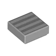 Tile 1 x 1 with White Lines/Stripes print
