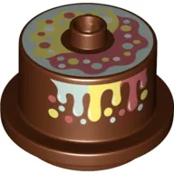 Duplo Food 2 x 2 Round Cake with Stud on Top, Drizzled Frosting Print