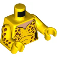 Torso Jumpsuit with Cheetah Spots Print, Yellow Arms and Hands with Cheetah Spots Print