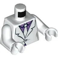 Torso Jacket, Medium Lavender Shirt, and Tie Print, White Arms and Hands