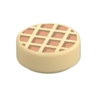 Tile Round 1 x 1 with Waffle, Dark Orange Edges print