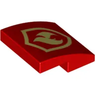 Brick Curved 2 x 2 x 2/3 with Yellow Fire Fighter Symbol Print