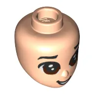 Minidoll Head Reddish Brown Eyes, Open Mouth