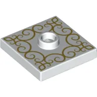 Plate Special 2 x 2 with Center Stud (Jumper) with Gold Decorations print