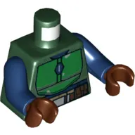 Torso Armor, Green Chestplate, and Belt with Pouches Print, Dark Blue Arms, Reddish Brown Hands