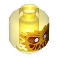 Minifig Head Ghost Scrimper, with Bright Light Orange Face, White Eyes, Slime Mouth Print