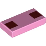 Tile 1 x 2 with Two Dark Pink Squares