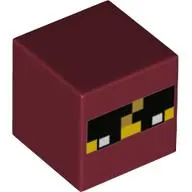 Minifig Head Special, Cube with Pixelated Eyes, Eyebrows and Yellow Skin Print (Ninjago Kai)