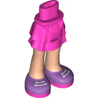 Minidoll Hips and Layered Skirt with Light Nougat Legs, Lavender Shoes, Dark Pink Sools