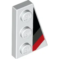 Wedge Plate 3 x 2 Right with Black/Light Bluish Gray/Red Markings