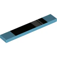 Tile 1 x 6 with Black and Dark Stone Grey Stripes Print