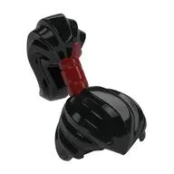 Hair Ponytail High with Dark Red Band Pattern