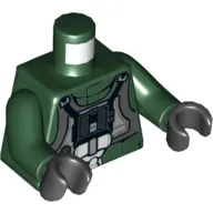 Torso Flight Suit with Chest Panel Print (A-Wing Pilot), Dark Green Arms, Black Hands