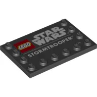 Plate Special 4 x 6 with Studs on 3 Edges with 'LEGO STARWARS STORMTROOPER' print