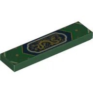 Tile 1 x 4 with Gold Dragon with Dark Blue Background Print