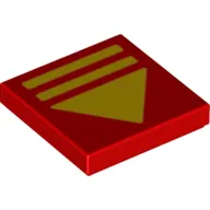 Tile 2 x 2 with Yellow Stripes, Triangle print