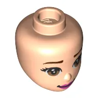 Minidoll Head with Brown Eyes, Brown Eyebrows, and Dark Pink Lips Print (Belle)
