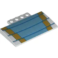 Brick Curved 5 x 8 x 2/3 with Medium Blue/Gold Stairs print