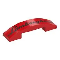 Brick Curved 4 x 1 Double with No Studs with 'Lamborghini' print