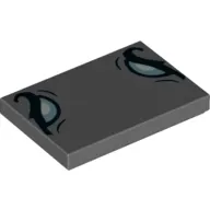 Tile 2 x 3 with 2 Medium Blue Eyes, Black Eye Lids print