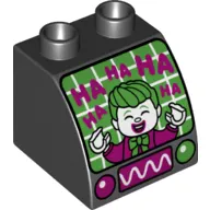 Duplo Brick 2 x 2 x 1 1/2 with Curved Top with Joker on Monitor Print