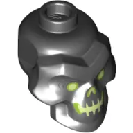 Minifig Head Special, Skull with Lime/Yellowish Green Eyes, Mouth