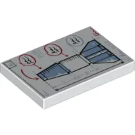 Tile 2 x 3 with Rocket Blueprint Print