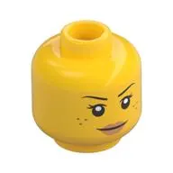 Minifig Head Rivera, Eyebrows, Freckles, Eyelashes, Pink Lips, Closed Mouth Smile / Open Mouth Smile Print