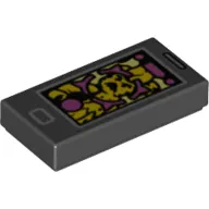 Tile 1 x 2 with Smart Phone and Target Over Yellow Ghost Print