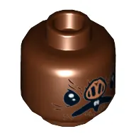 Minifig Head Kabe, Nose with 4 Nostrils, Open Mouth with Fangs Print