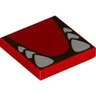Tile 2 x 2 with White Teeth and Tongue Print