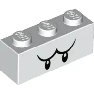 Brick 1 x 3 with Black Eyes and Eyebrows (Boo) Print